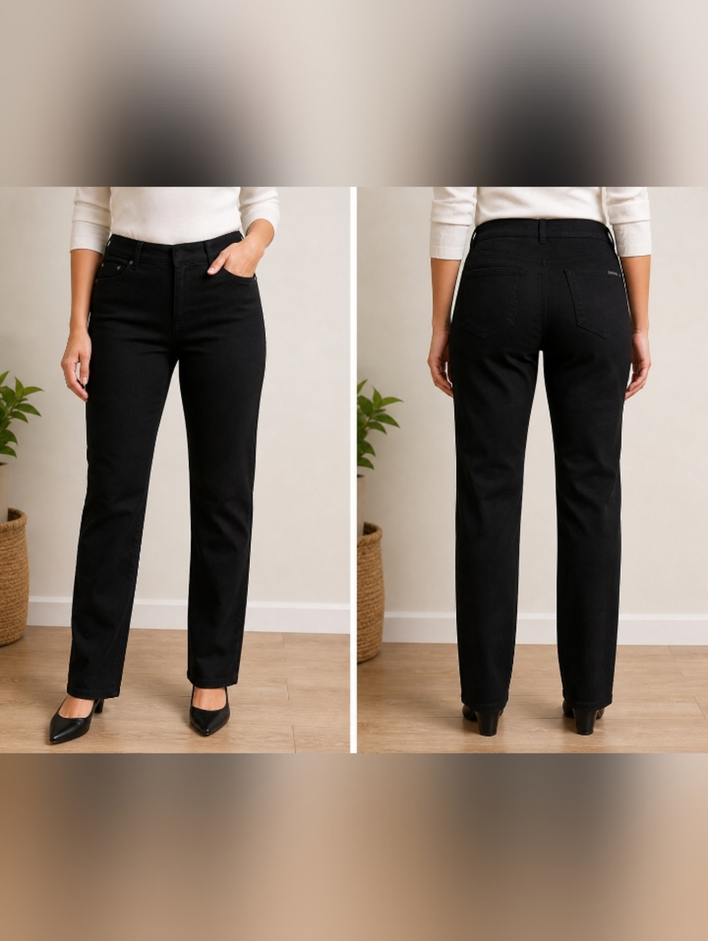 luxe360 womens black midrise  jeans sz  m 10-12  4 way stretch straight